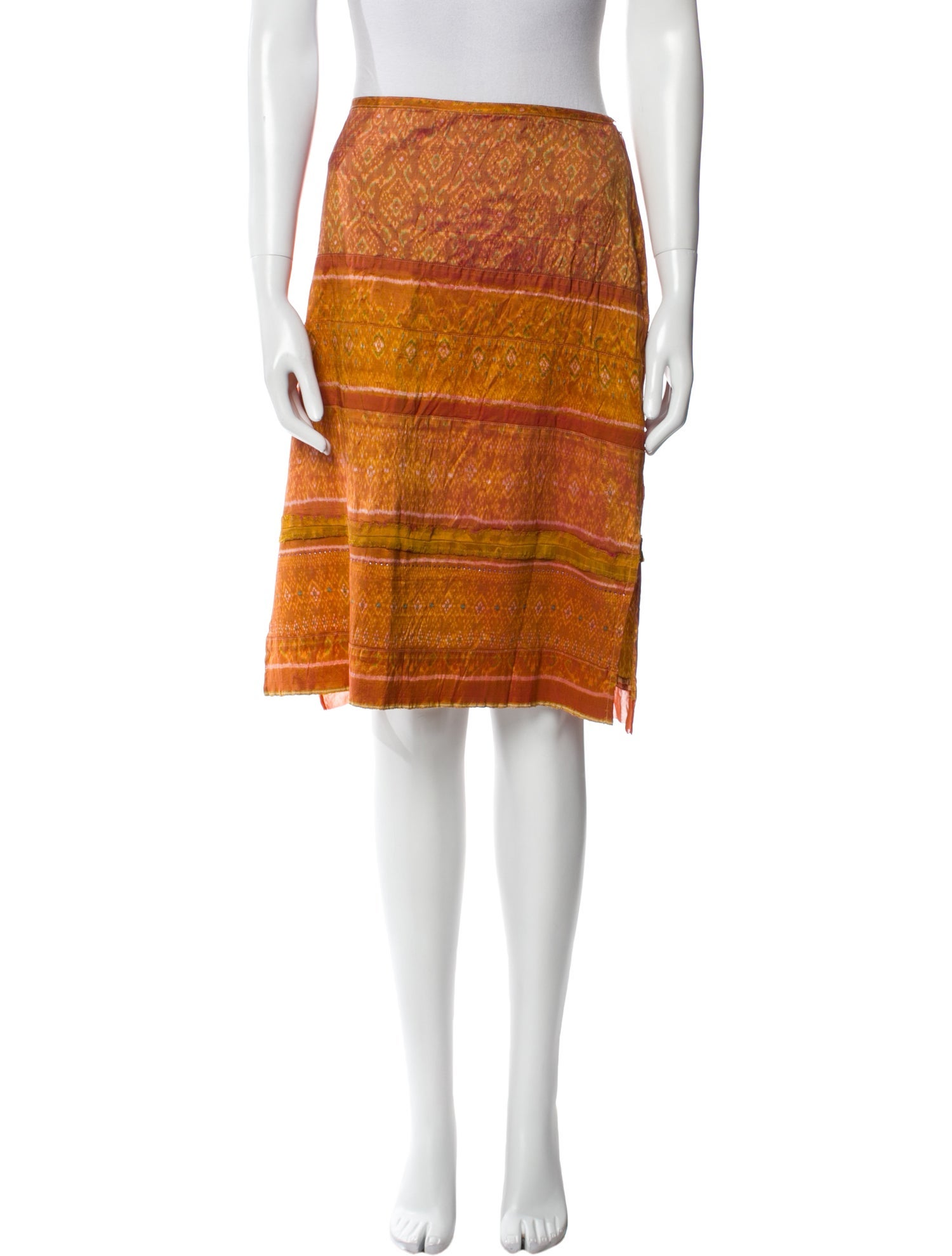 Dosa Silk Knee-Length Skirt