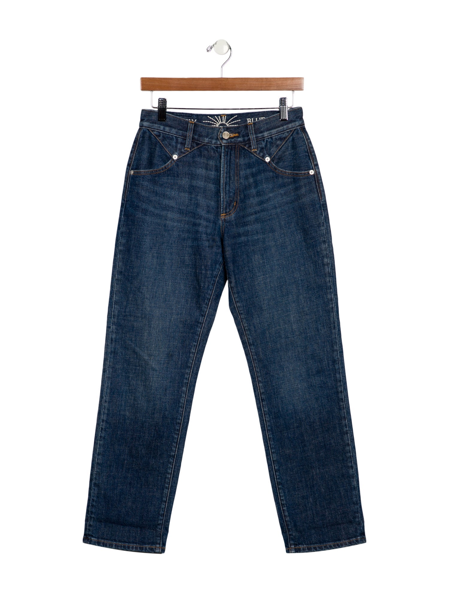 Daily Blue Mid-Rise Straight Leg Jeans