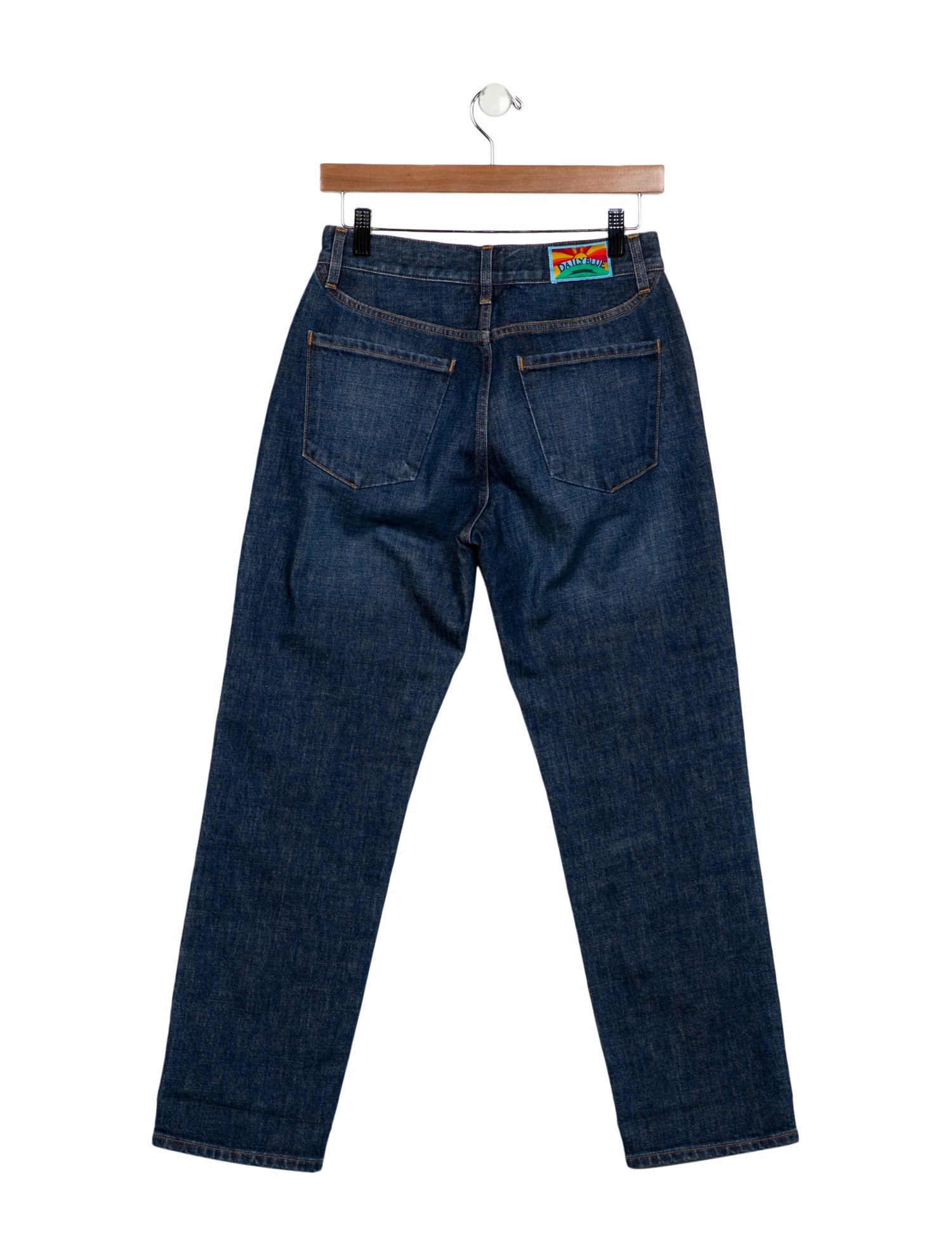 Daily Blue Mid-Rise Straight Leg Jeans
