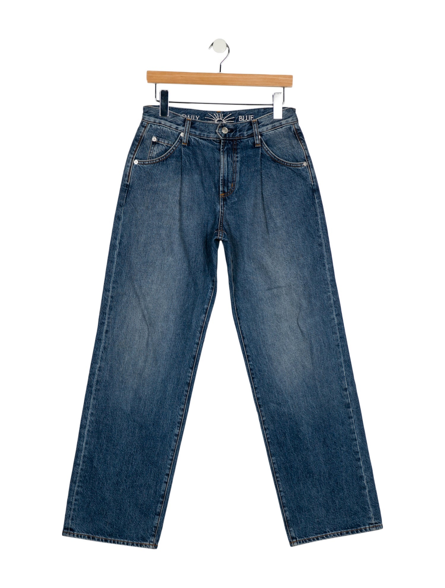 Daily Blue Mid-Rise Wide Leg Jeans