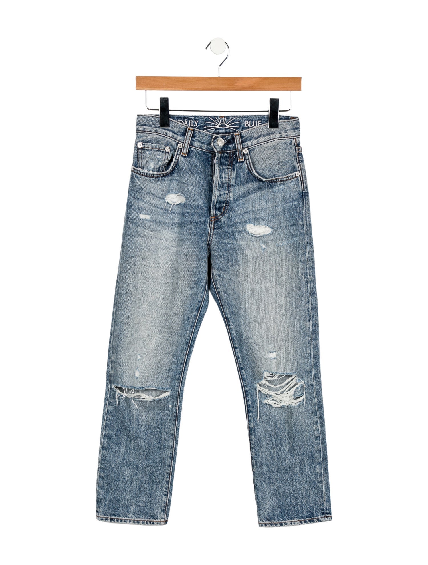 Daily Blue Mid-Rise Straight Leg Jeans
