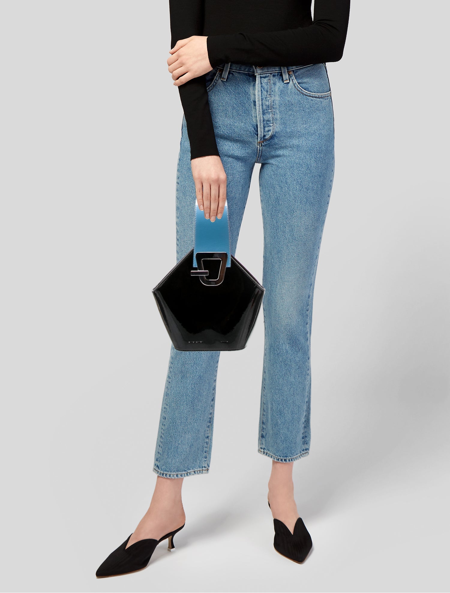 Danse Lente Patent Leather Top Handle Bag