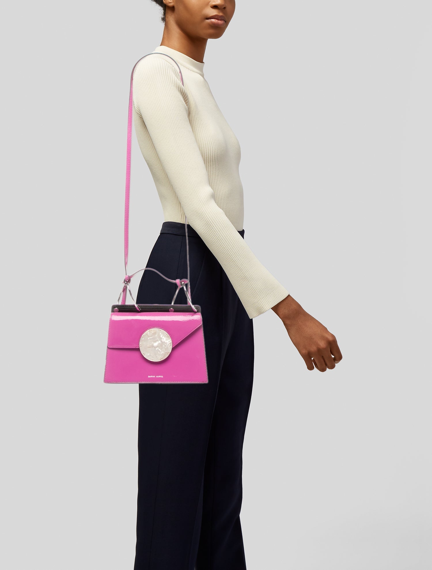 Danse Lente Patent Leather Top Handle Bag