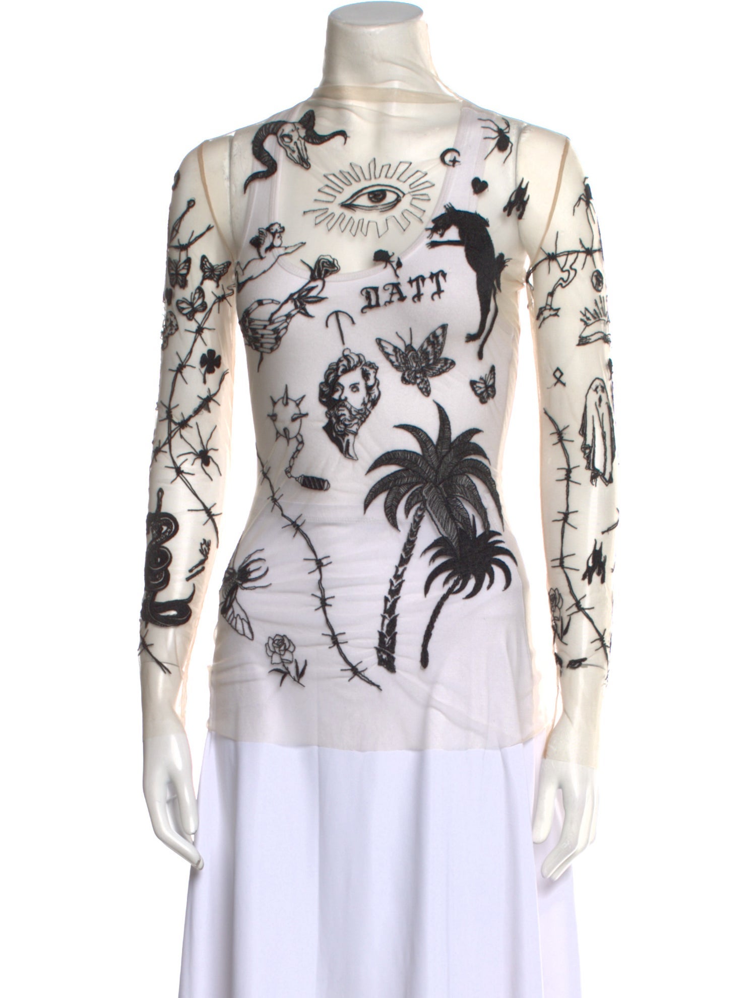 DATT Printed Turtleneck Top