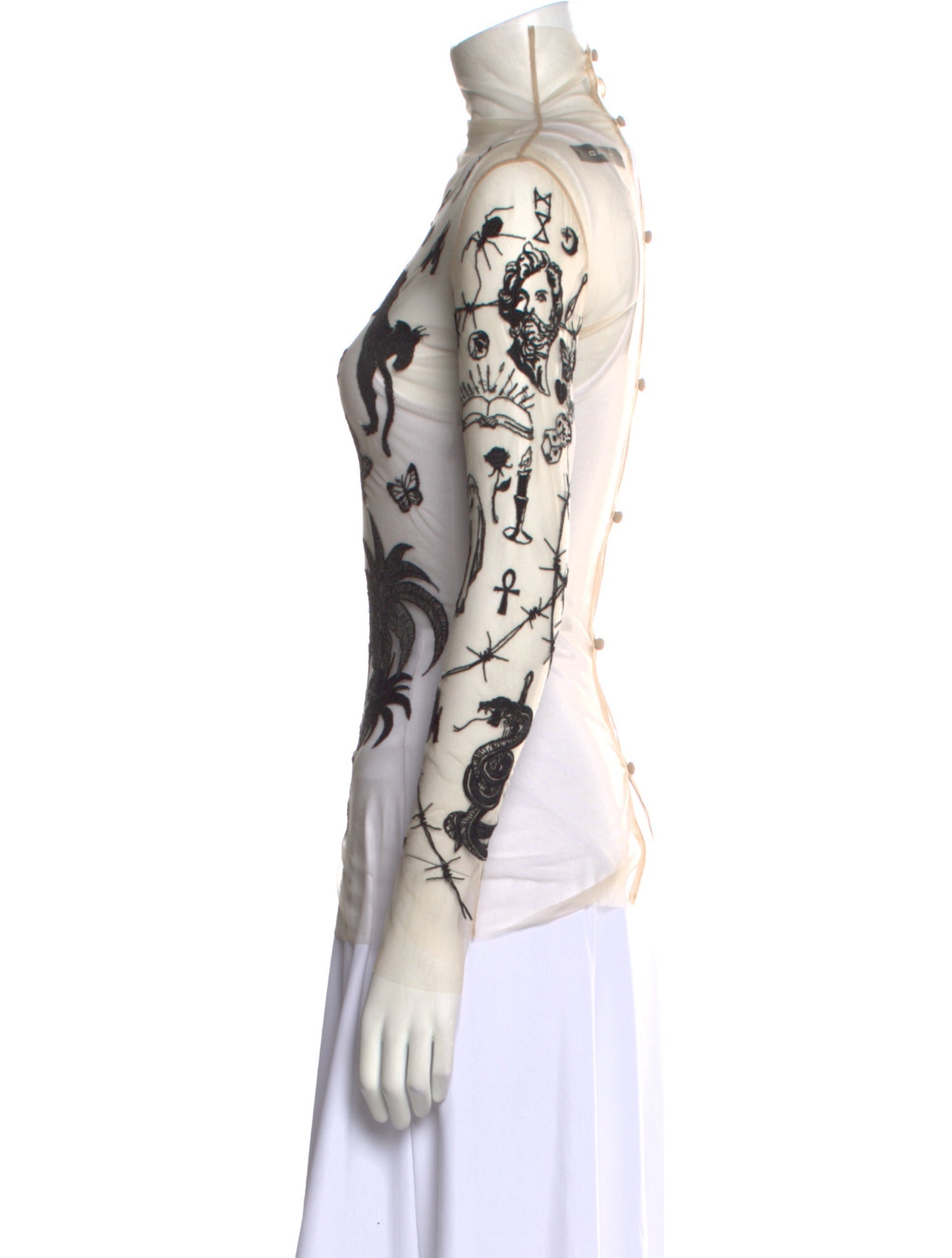 DATT Printed Turtleneck Top