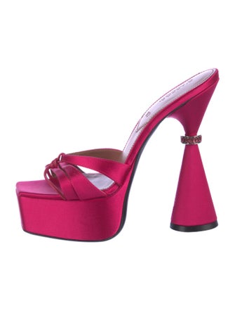 D'accori Satin Crystal Embellishments Slides