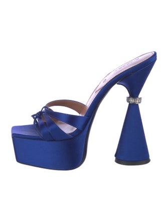 D'accori Satin Crystal Embellishments Slides