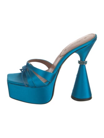 D'accori Satin Crystal Embellishments Slides