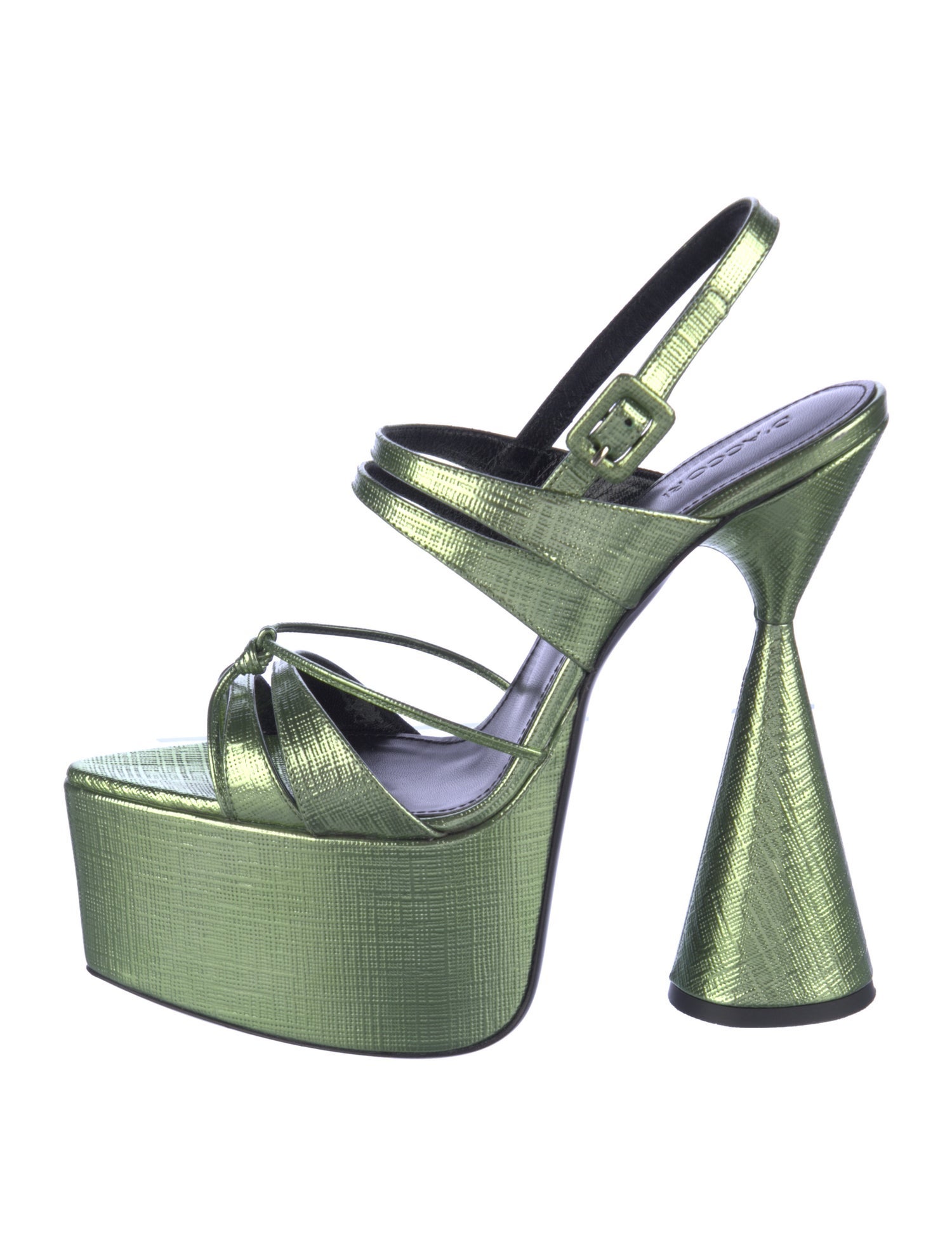 D'accori Embossed Leather Slingback Sandals