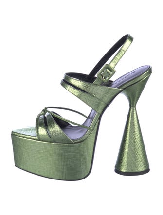 D'accori Embossed Leather Slingback Sandals