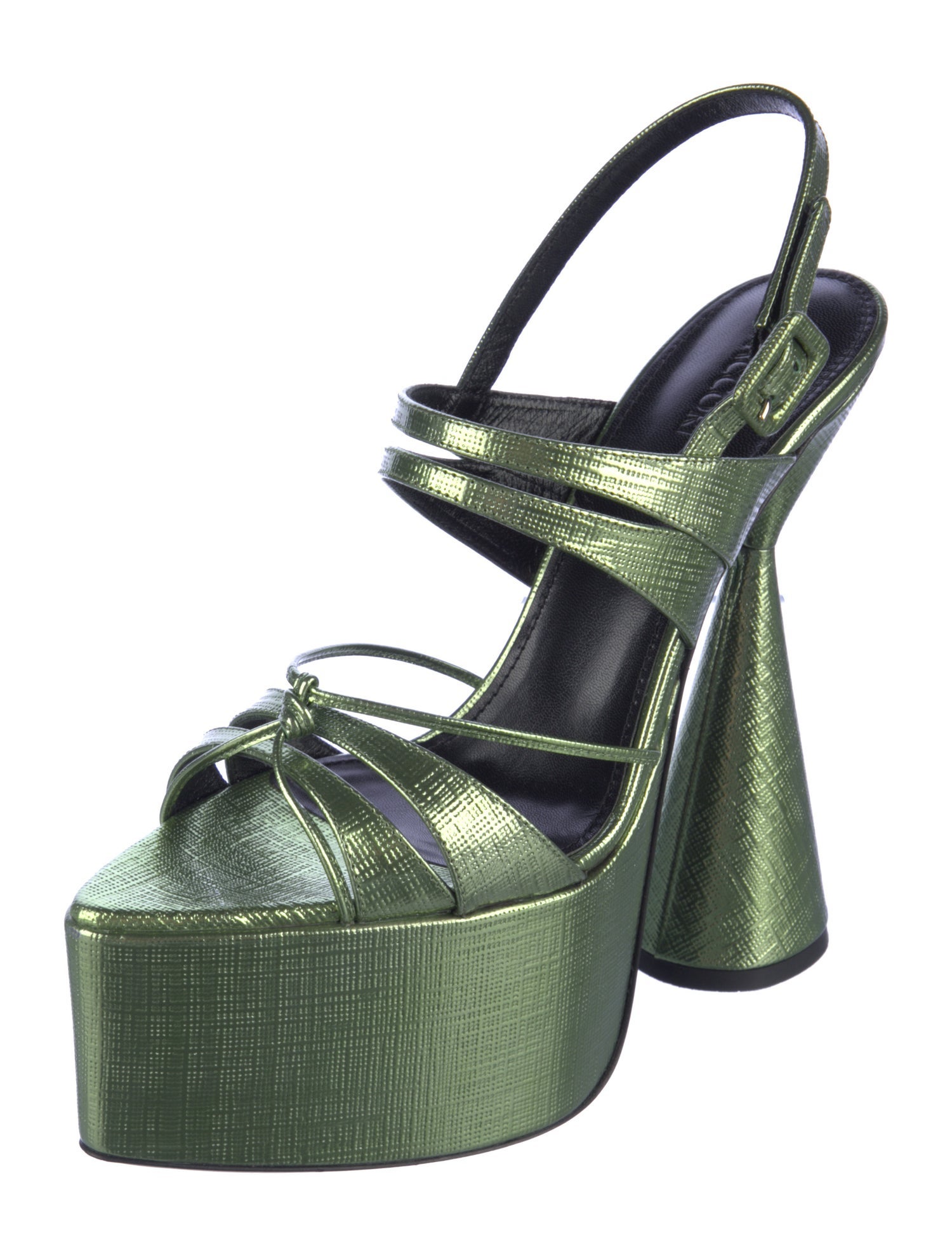 D'accori Embossed Leather Slingback Sandals