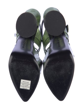 D'accori Embossed Leather Slingback Sandals