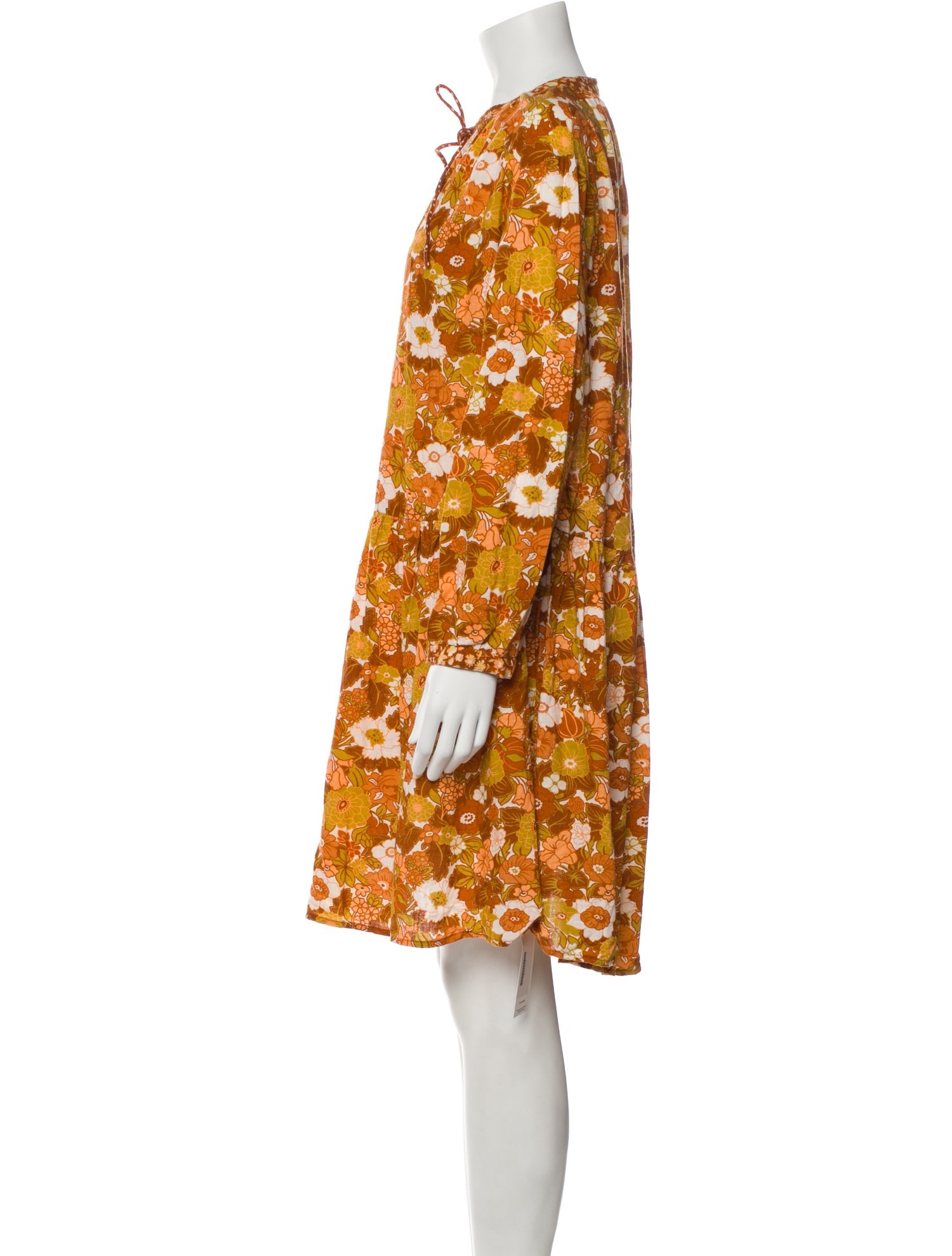 D'Ascoli Floral Print Knee-Length Dress