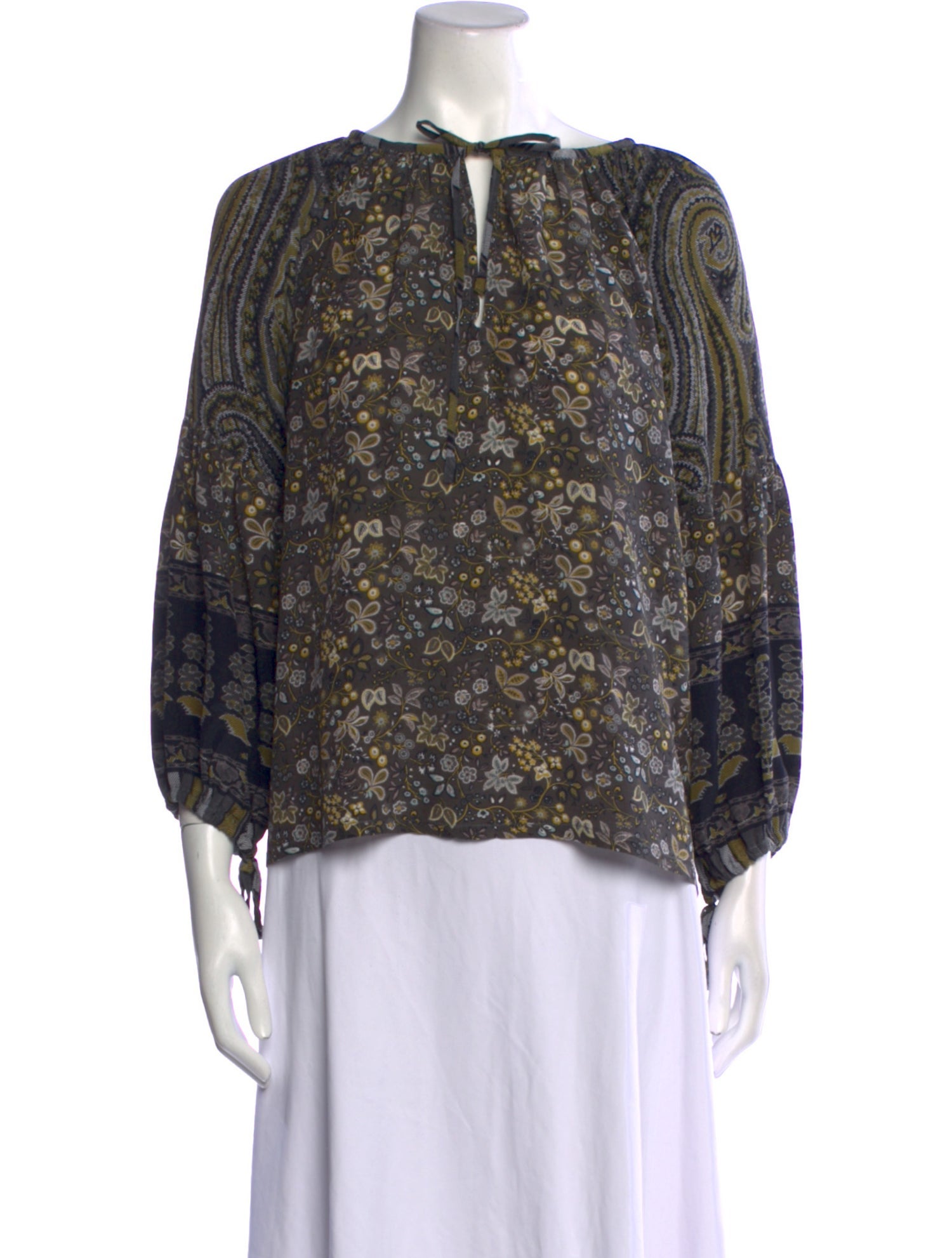 D'Ascoli Silk Floral Print Blouse