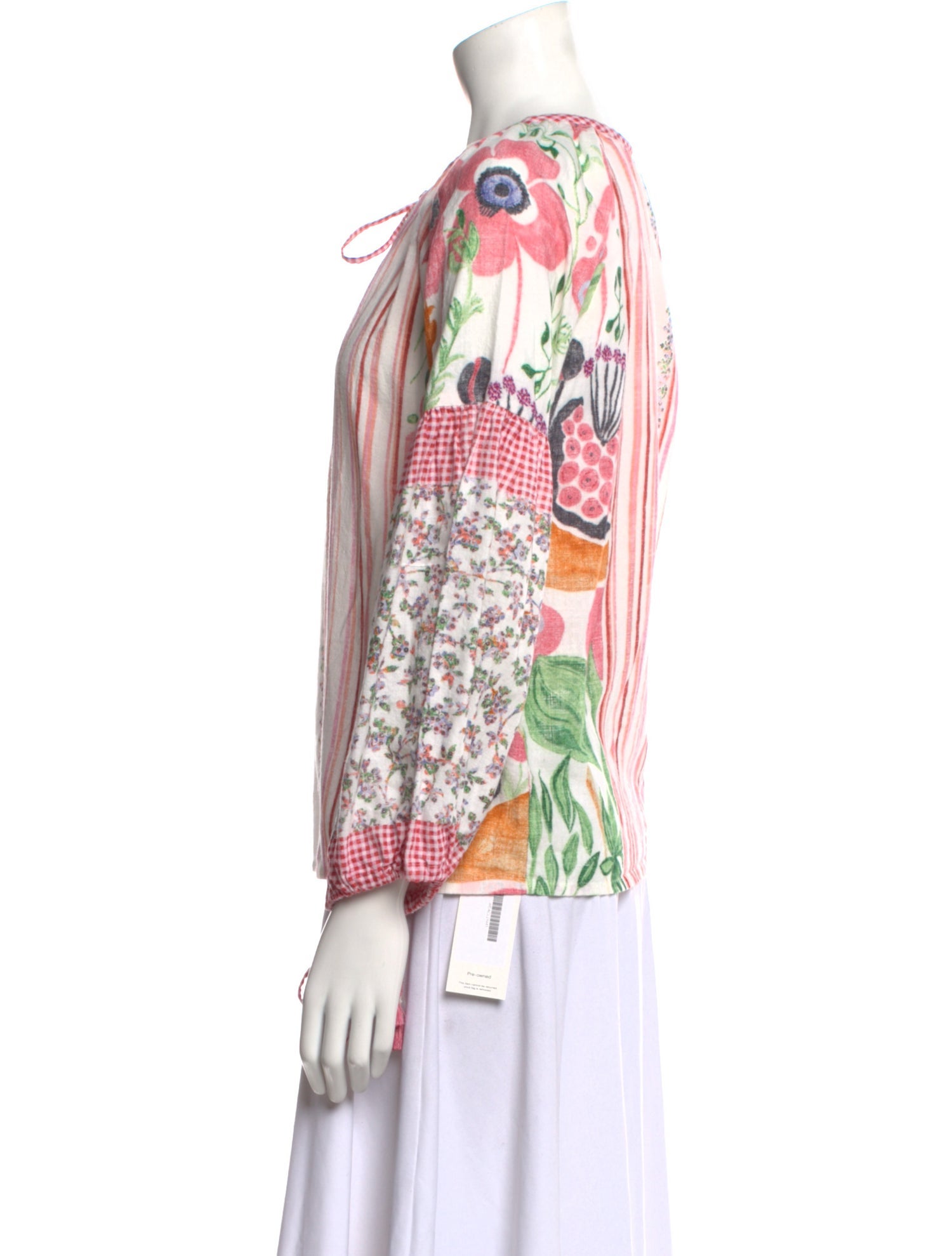 D'Ascoli Printed Bateau Neckline Blouse