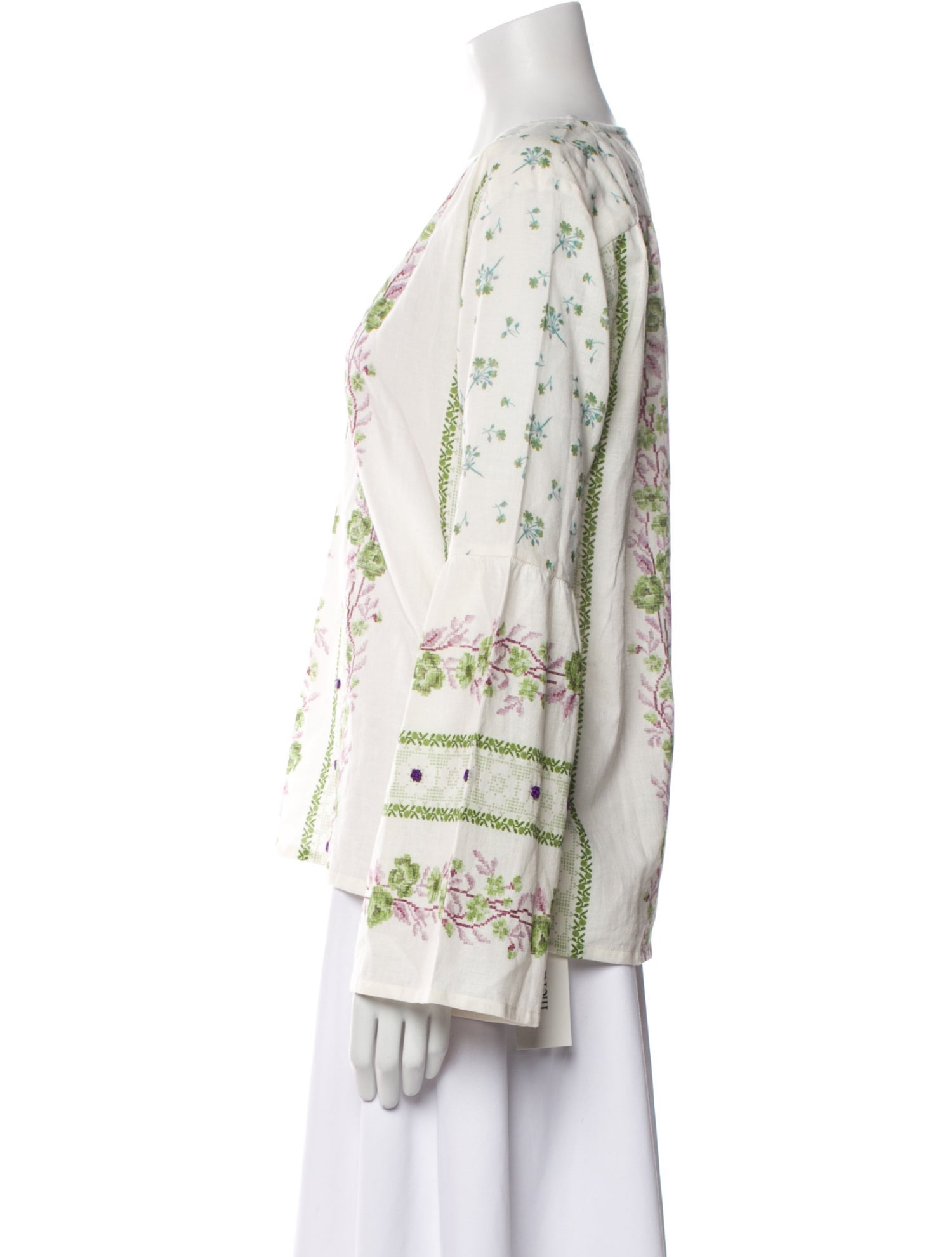 D'Ascoli Printed V-Neck Blouse