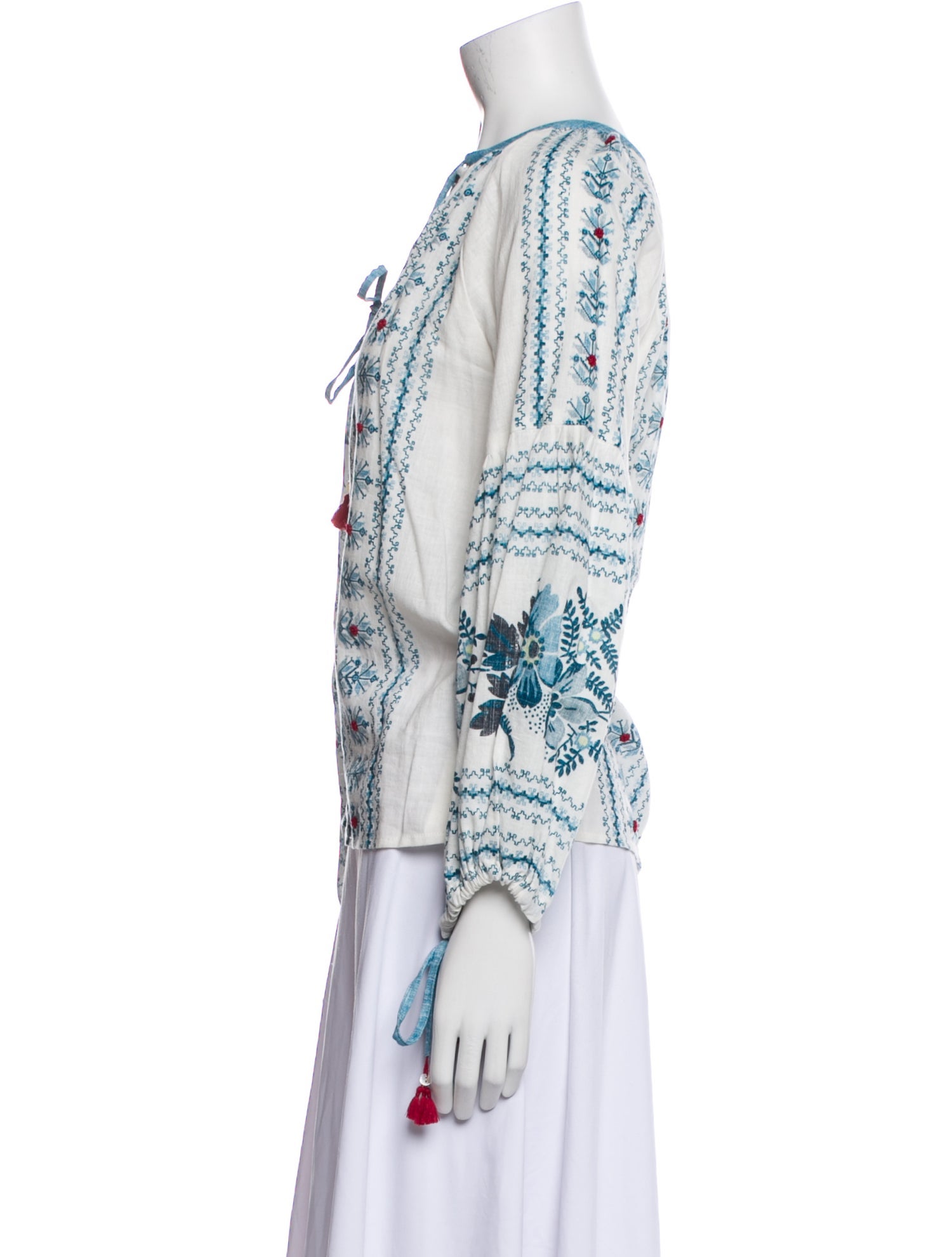 D'Ascoli Printed V-Neck Blouse