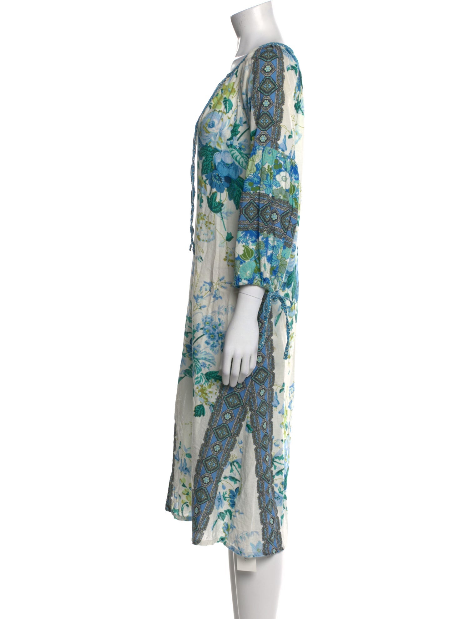 D'Ascoli Floral Print Midi Length Dress