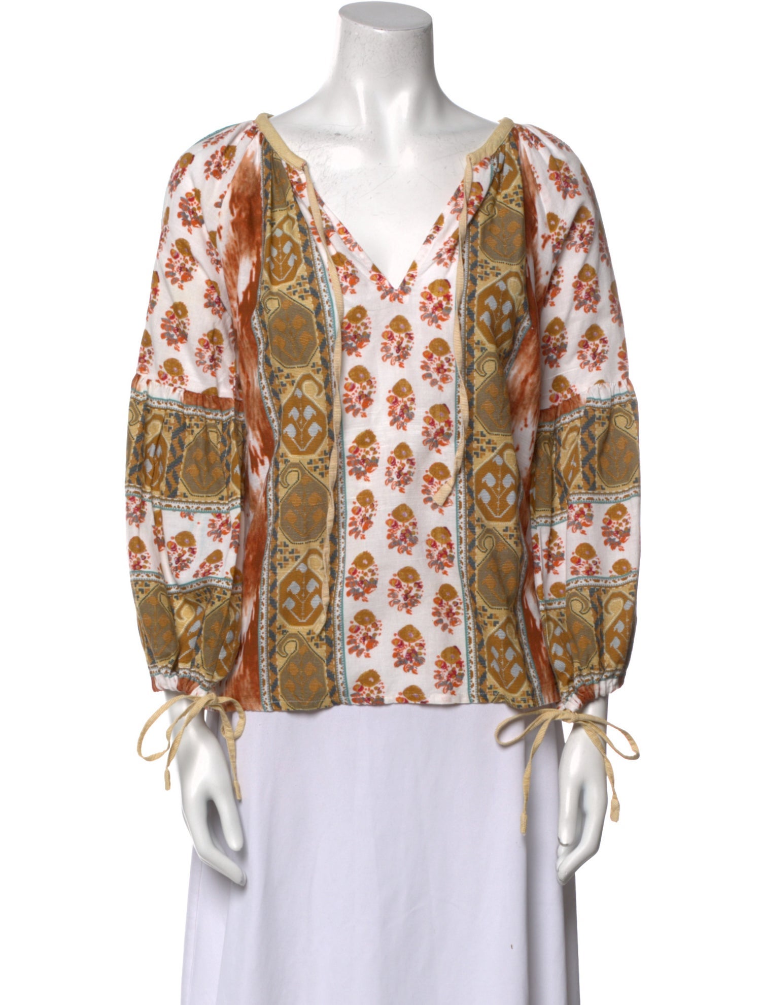 D'Ascoli Printed V-Neck Blouse