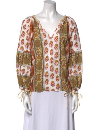 D'Ascoli Printed V-Neck Blouse