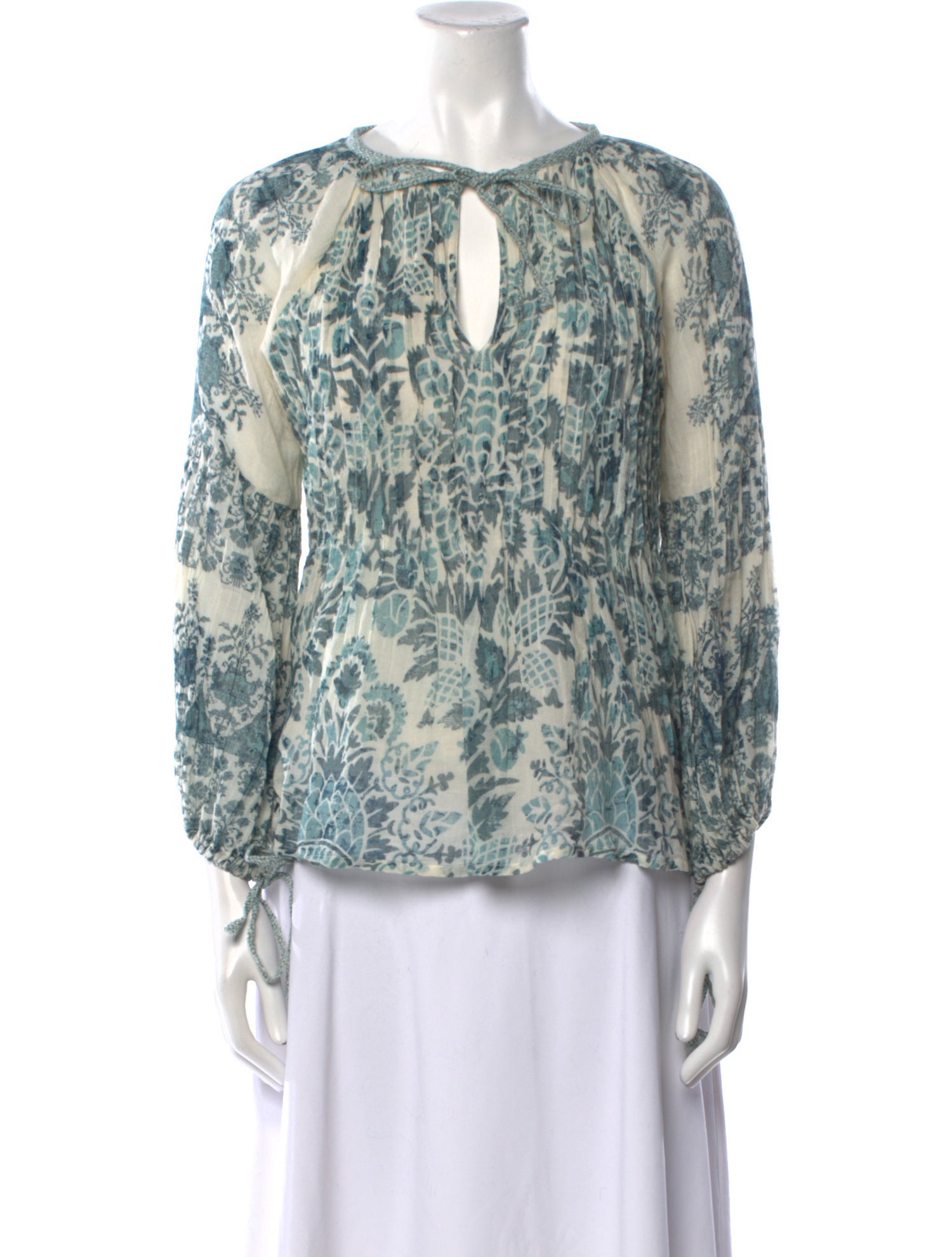 D'Ascoli Floral Print V-Neck Blouse