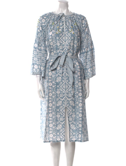 D'Ascoli Floral Print Midi Length Dress