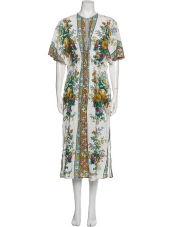 D'Ascoli Floral Print Long Dress