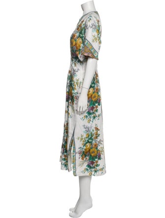D'Ascoli Floral Print Long Dress