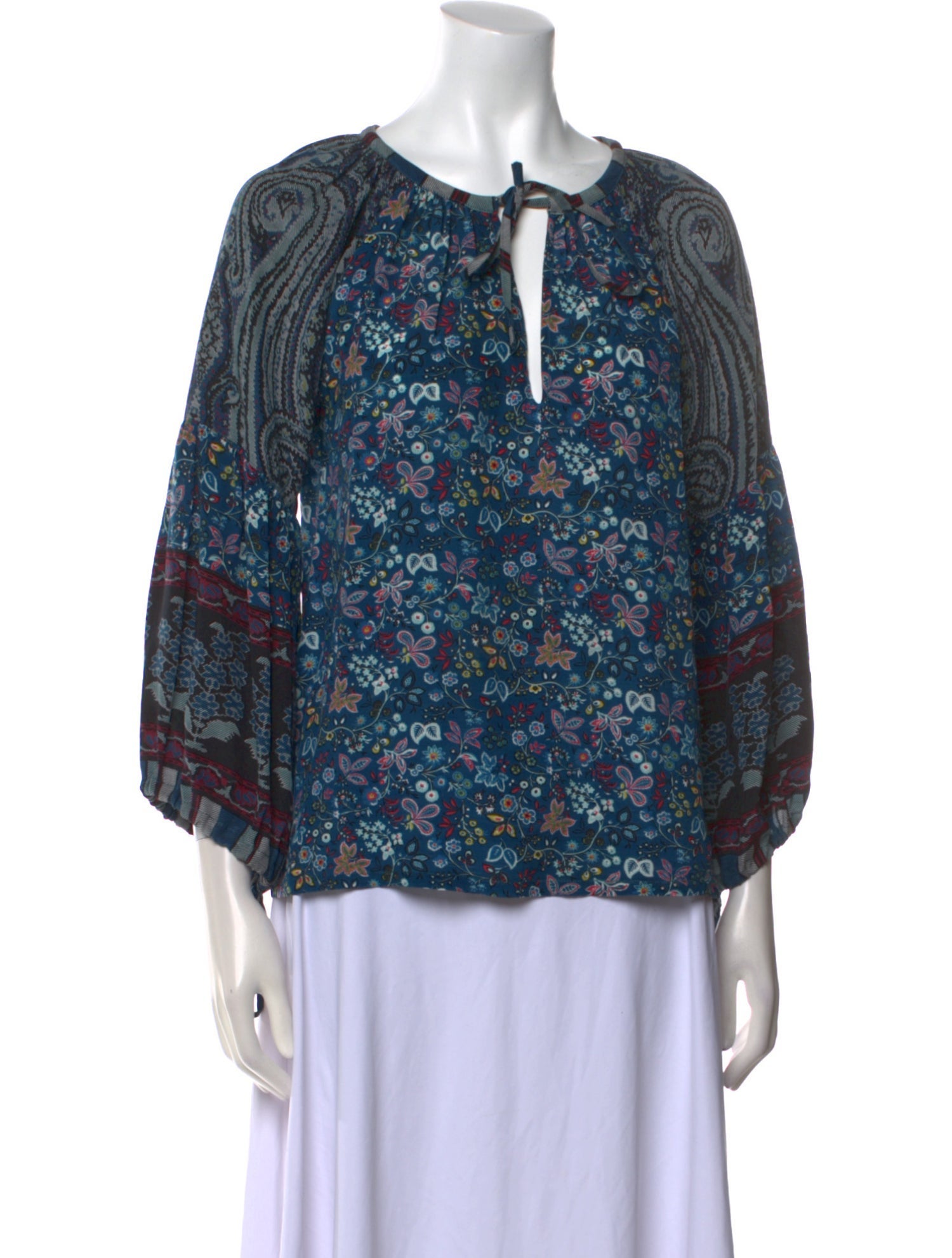 D'Ascoli Silk Floral Print Blouse