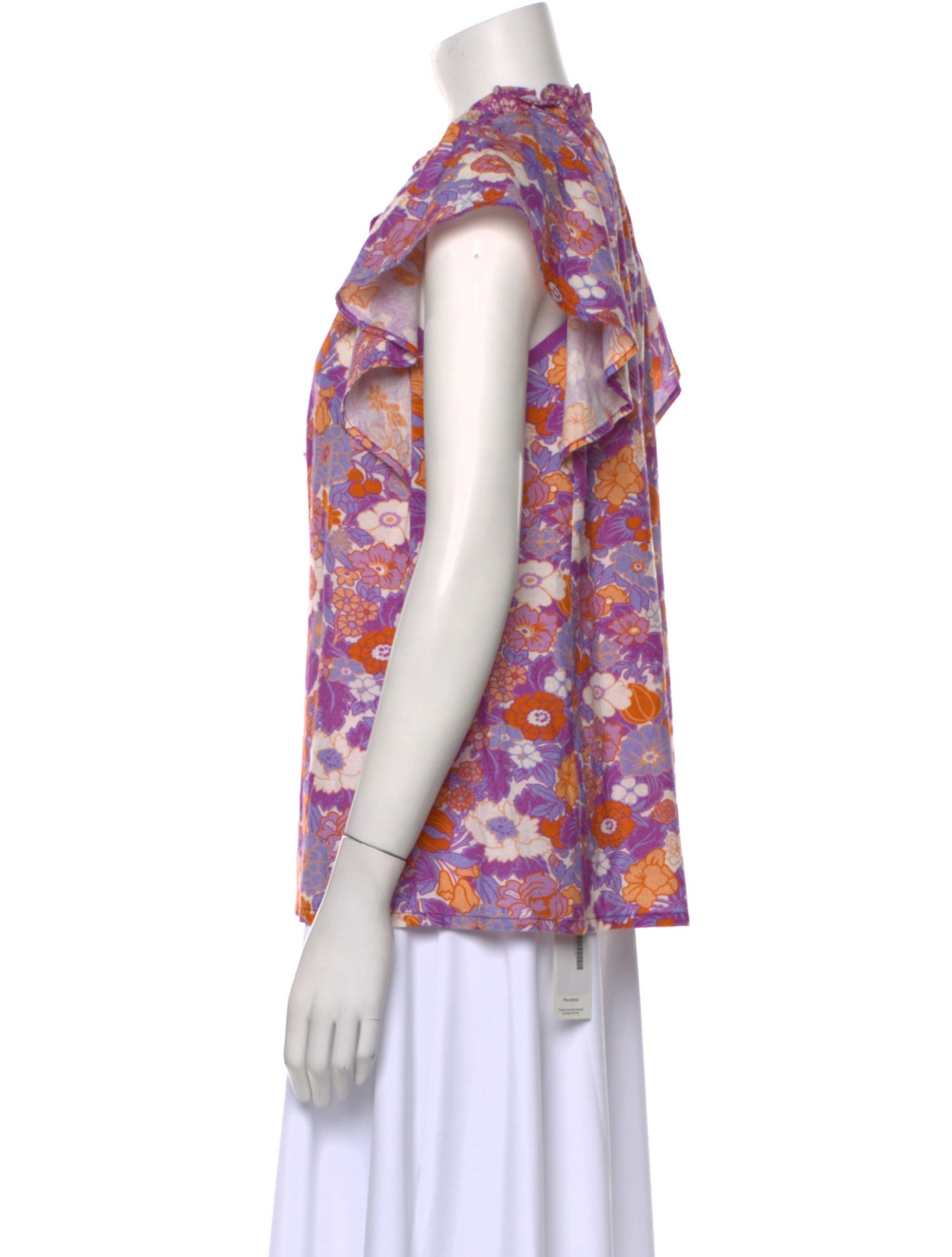 D'Ascoli Floral Print Tie Neck Blouse