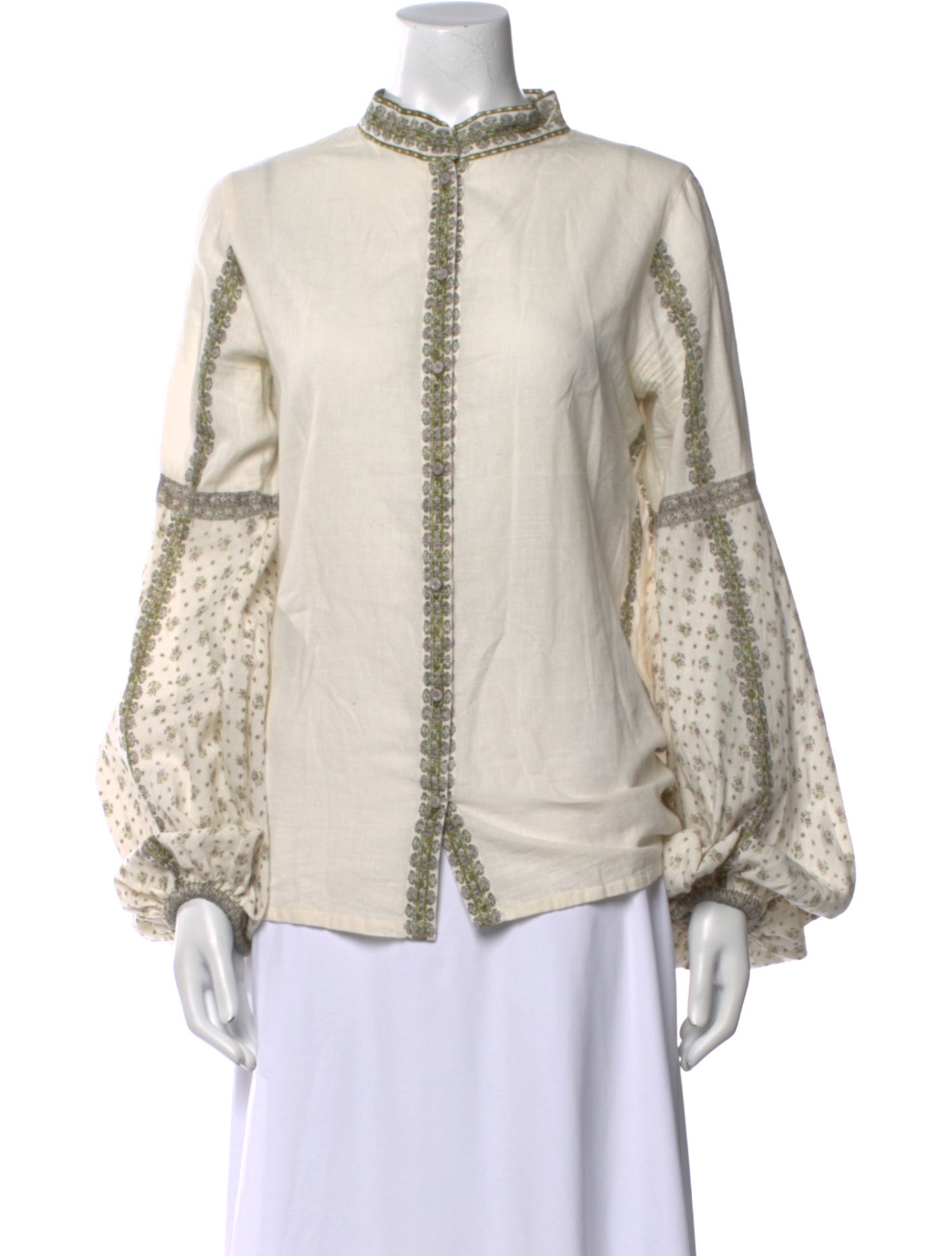 D'Ascoli Mock Neck Long Sleeve Blouse