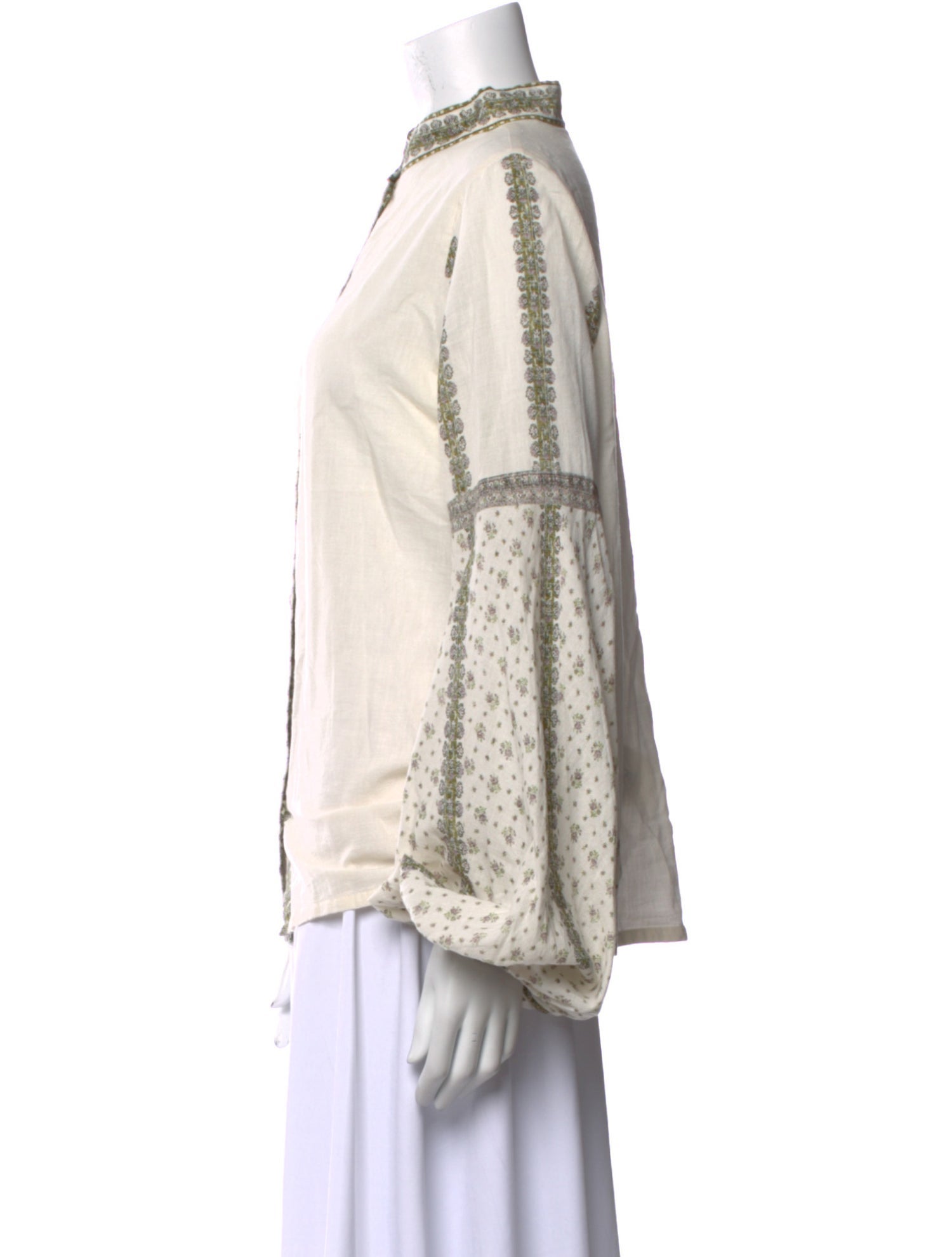 D'Ascoli Mock Neck Long Sleeve Blouse