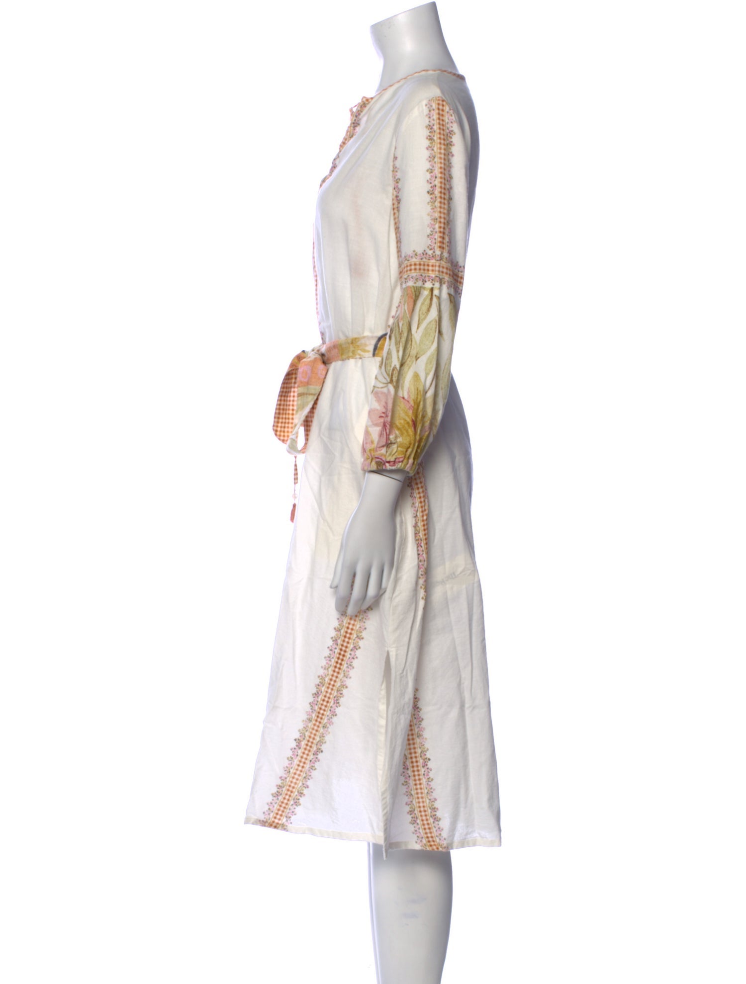 D'Ascoli Tie Neck Midi Length Dress