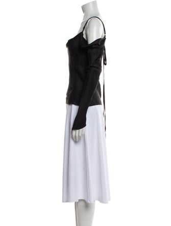 Dana Foley NYC Silk Off-The-Shoulder Blouse