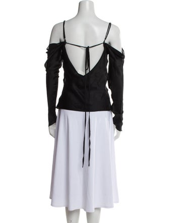 Dana Foley NYC Silk Off-The-Shoulder Blouse