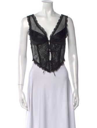 Dana Foley NYC V-Neck Sleeveless Crop Top