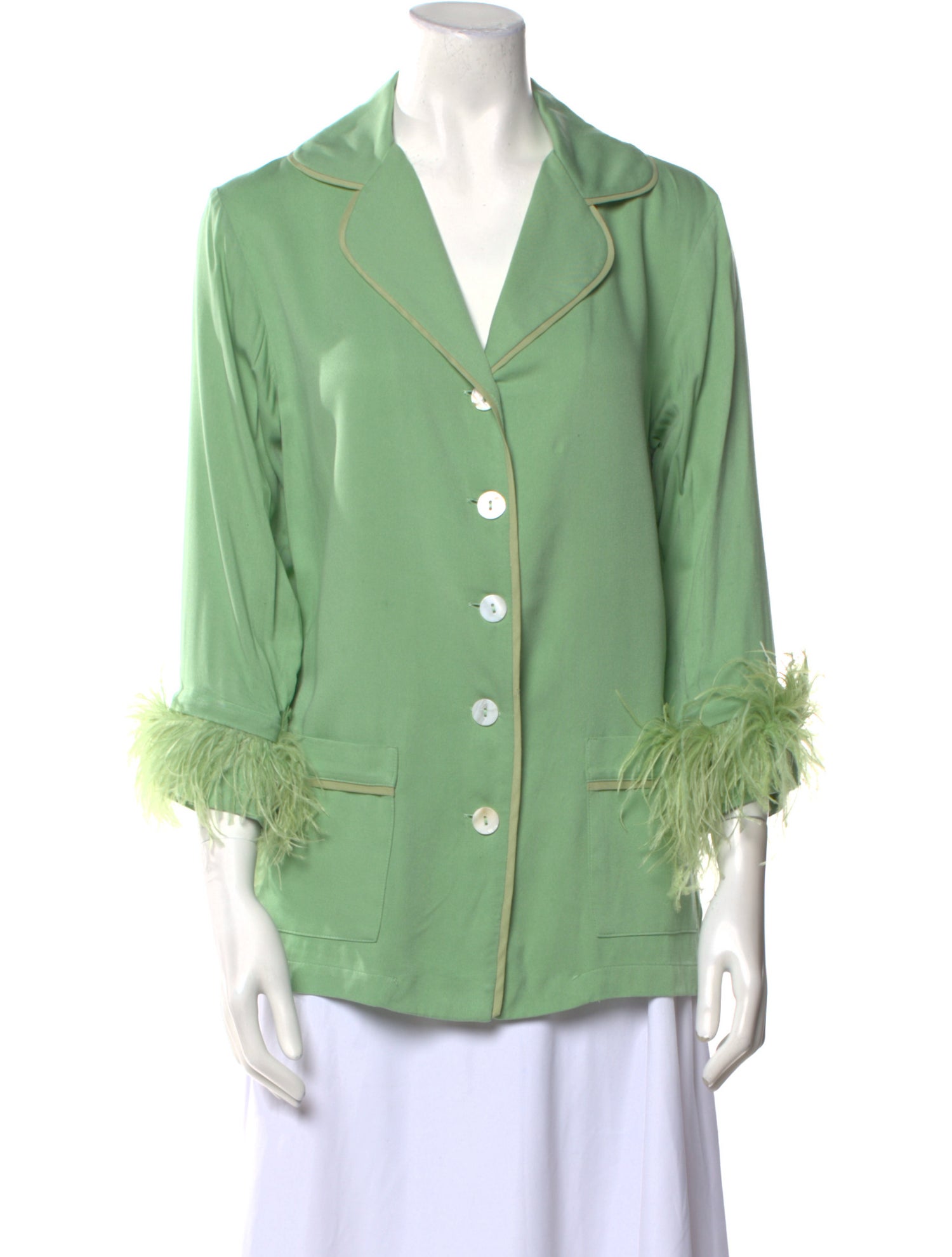 Daily Sleeper Three-Quarter Sleeve Button-Up Top