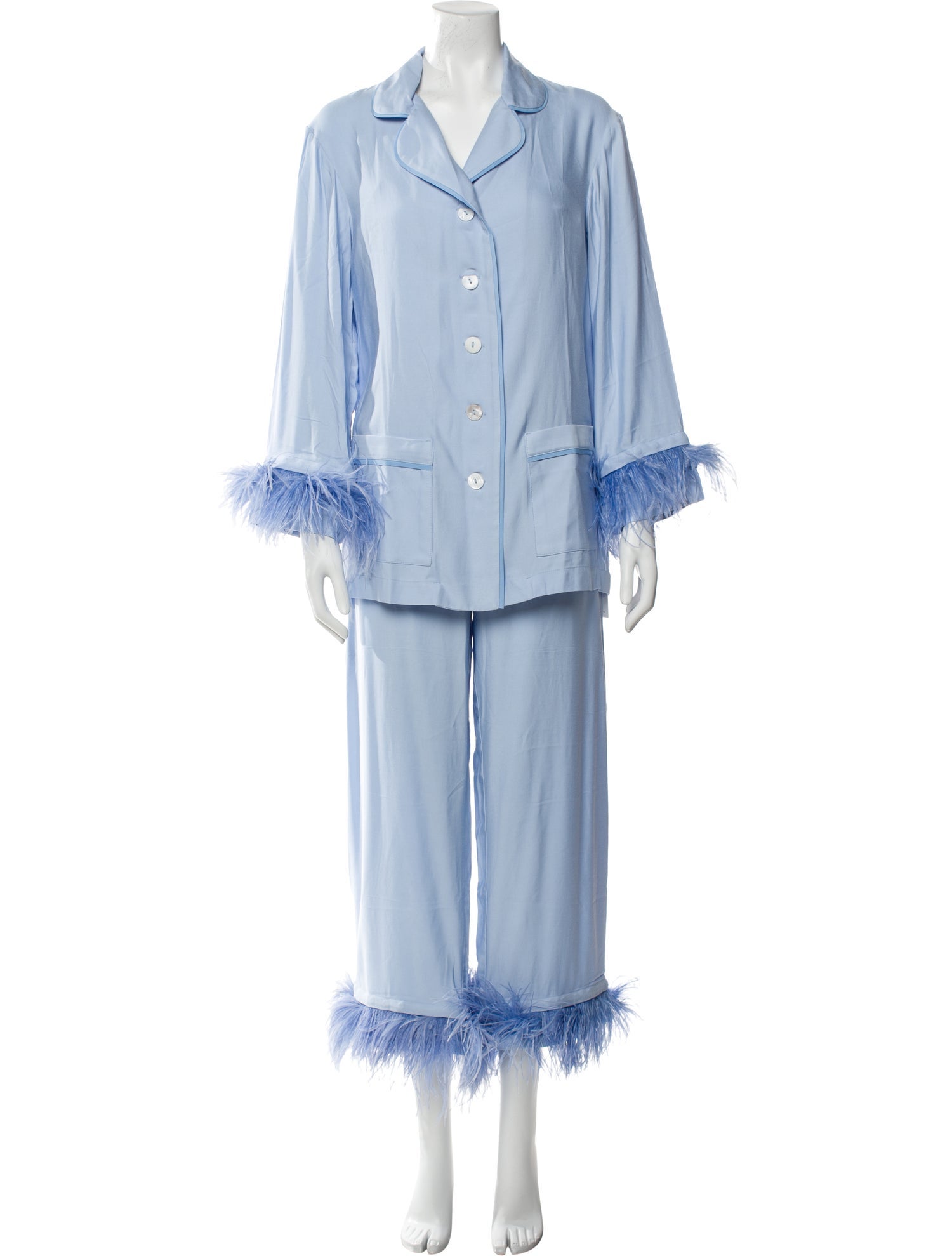 Daily Sleeper Feather Trim Lounge Set w/ Tags