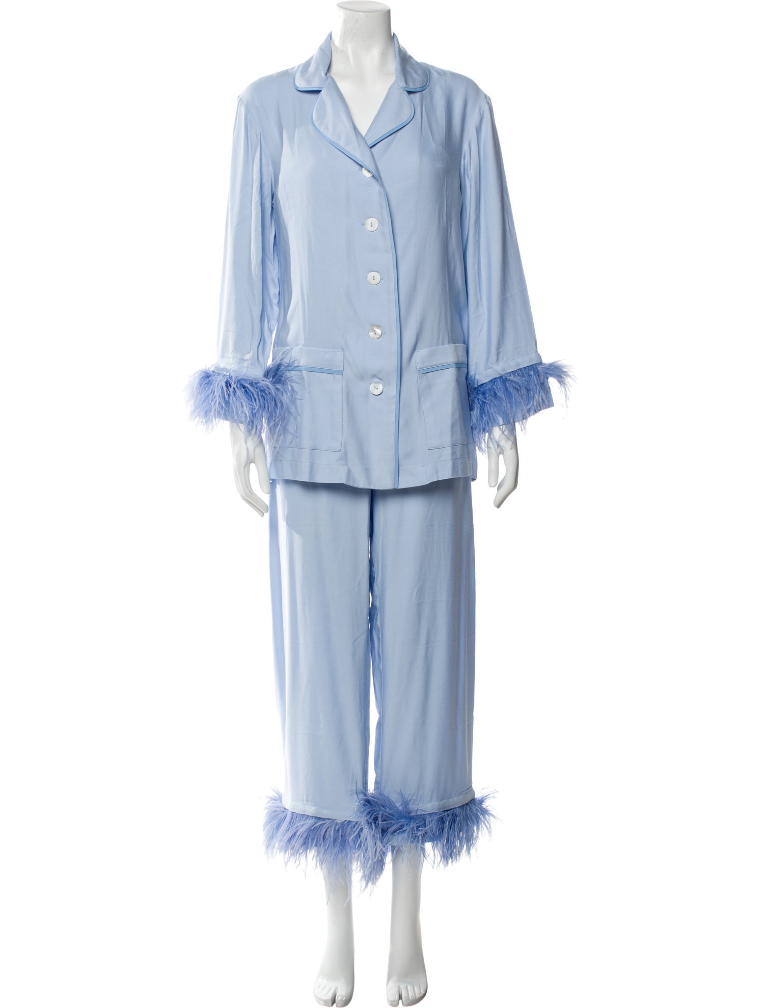 Daily Sleeper Feather Trim Pajamas w/ Tags