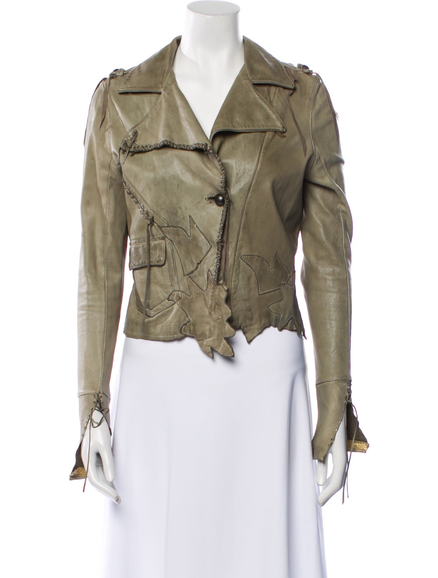 da rold Le Cuir Perdu Leather Biker Jacket