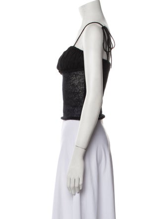Danielle Guizio Square Neckline Sleeveless Crop Top
