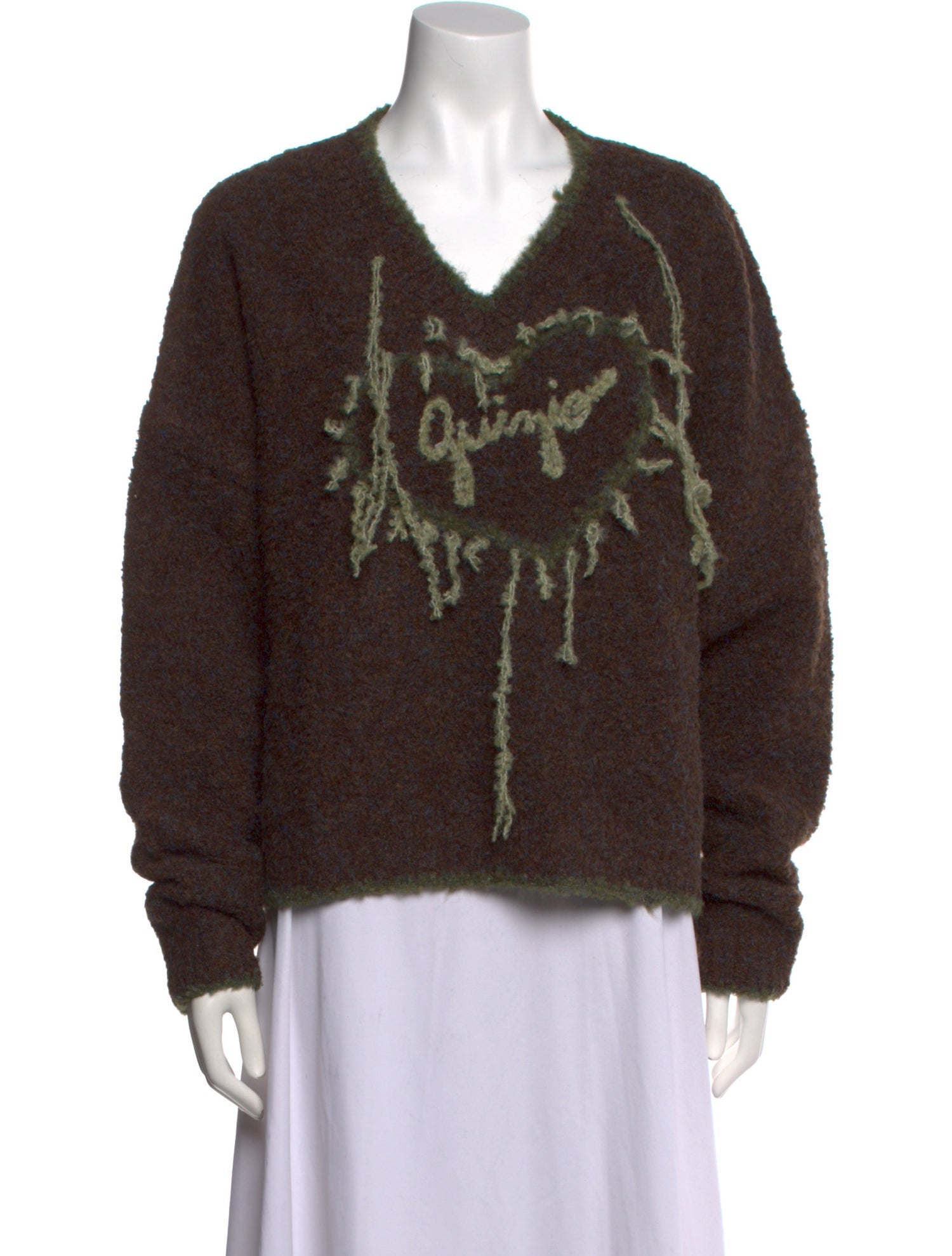 Danielle Guizio Printed V-Neck Sweater w/ Tags