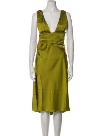 Danielle Guizio V-Neck Midi Length Dress