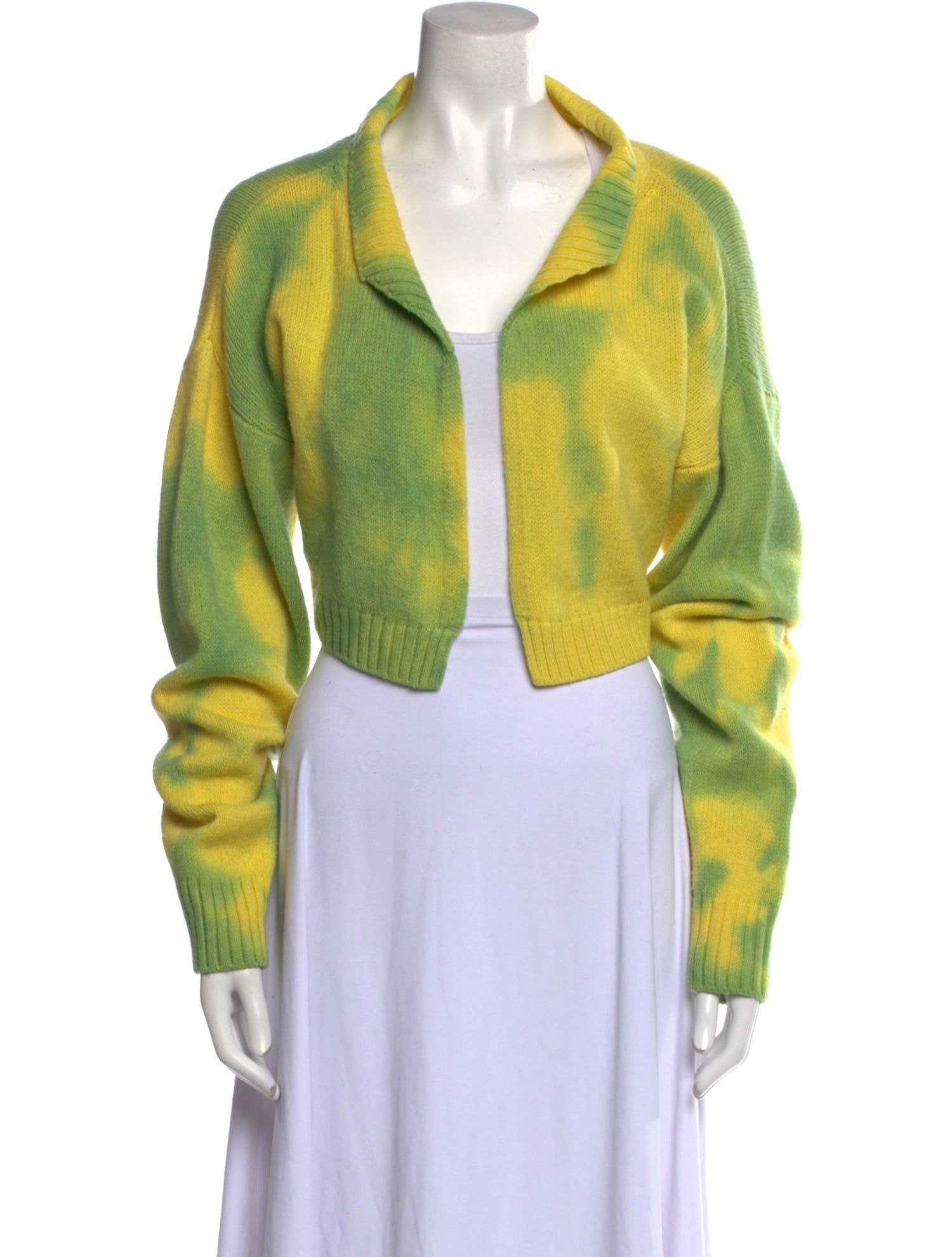 Danielle Guizio Tie-Dye Print Open Front Sweater