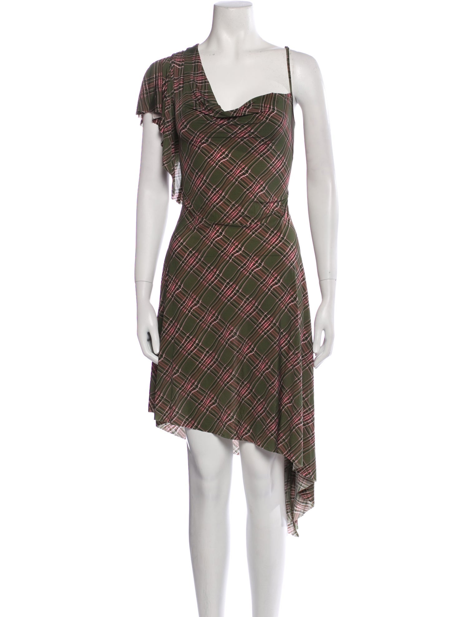Danielle Guizio Plaid Print Midi Length Dress w/ Tags
