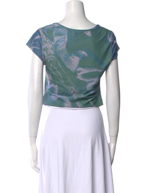 Danielle Guizio Printed Square Neckline Crop Top