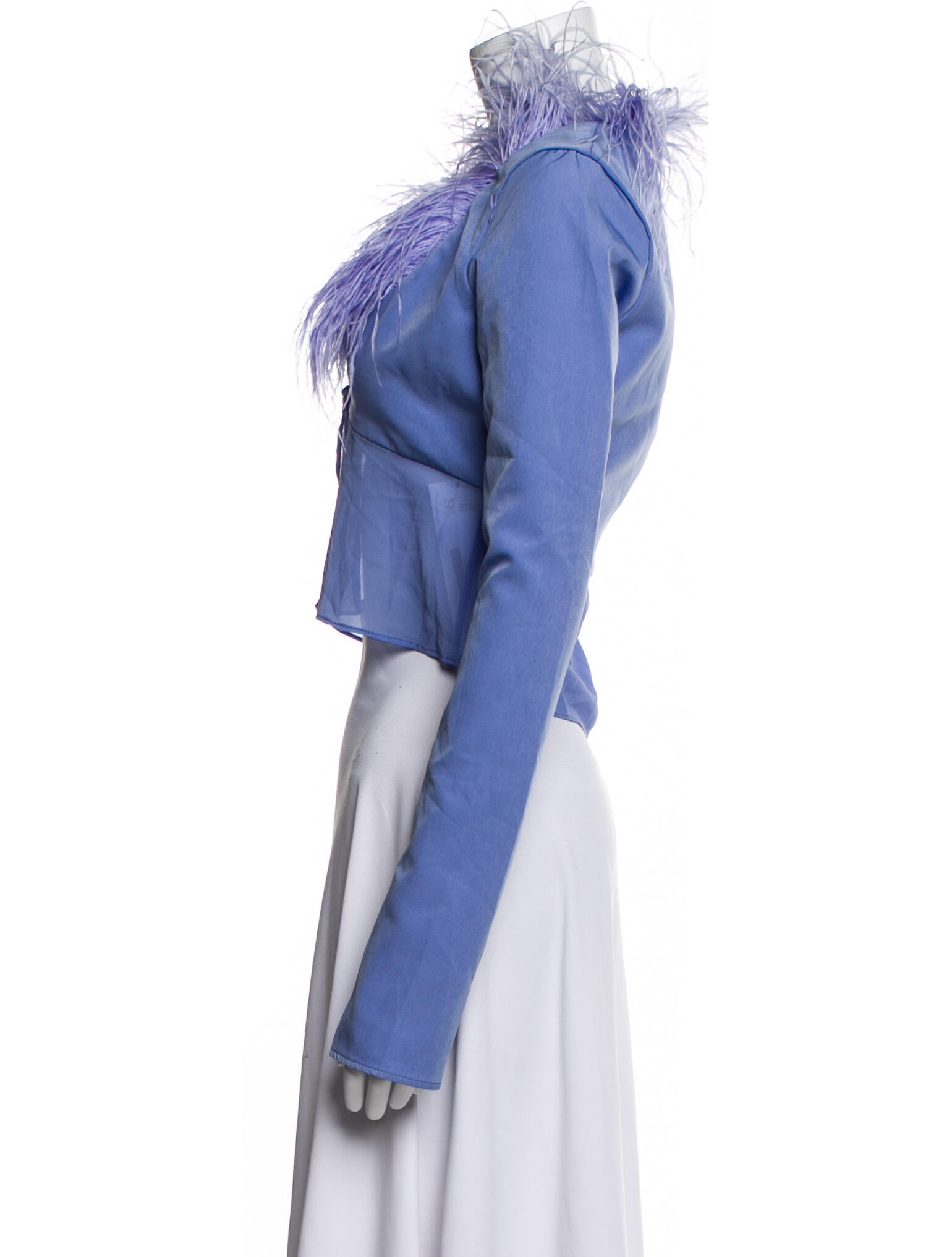 Danielle Guizio Cowl Neck Long Sleeve Crop Top