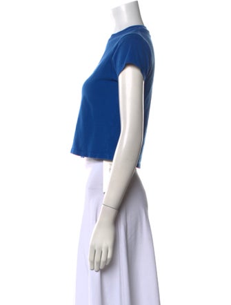 Danielle Guizio Graphic Print Crew Neck Crop Top