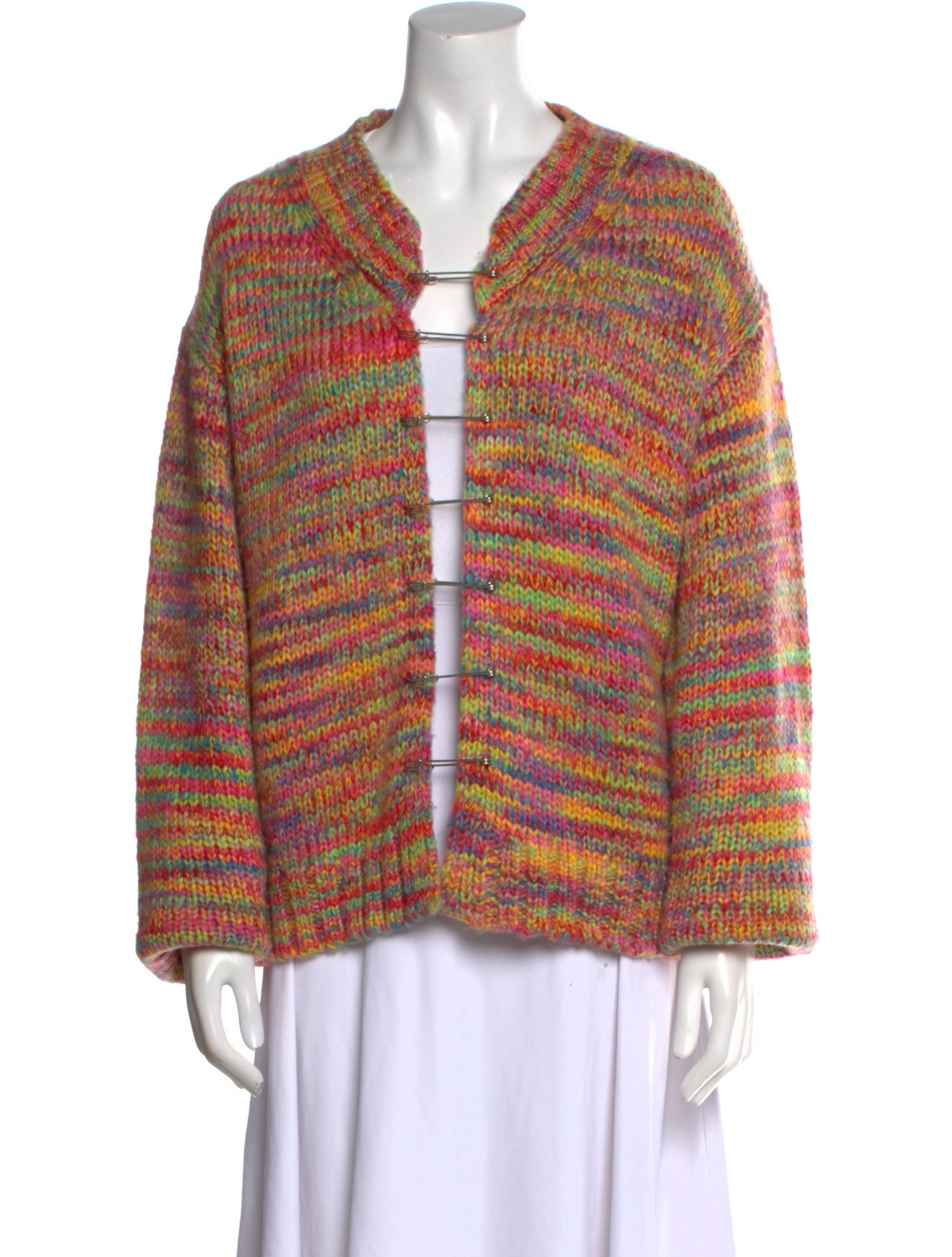 Danielle Guizio Striped V-Neck Sweater