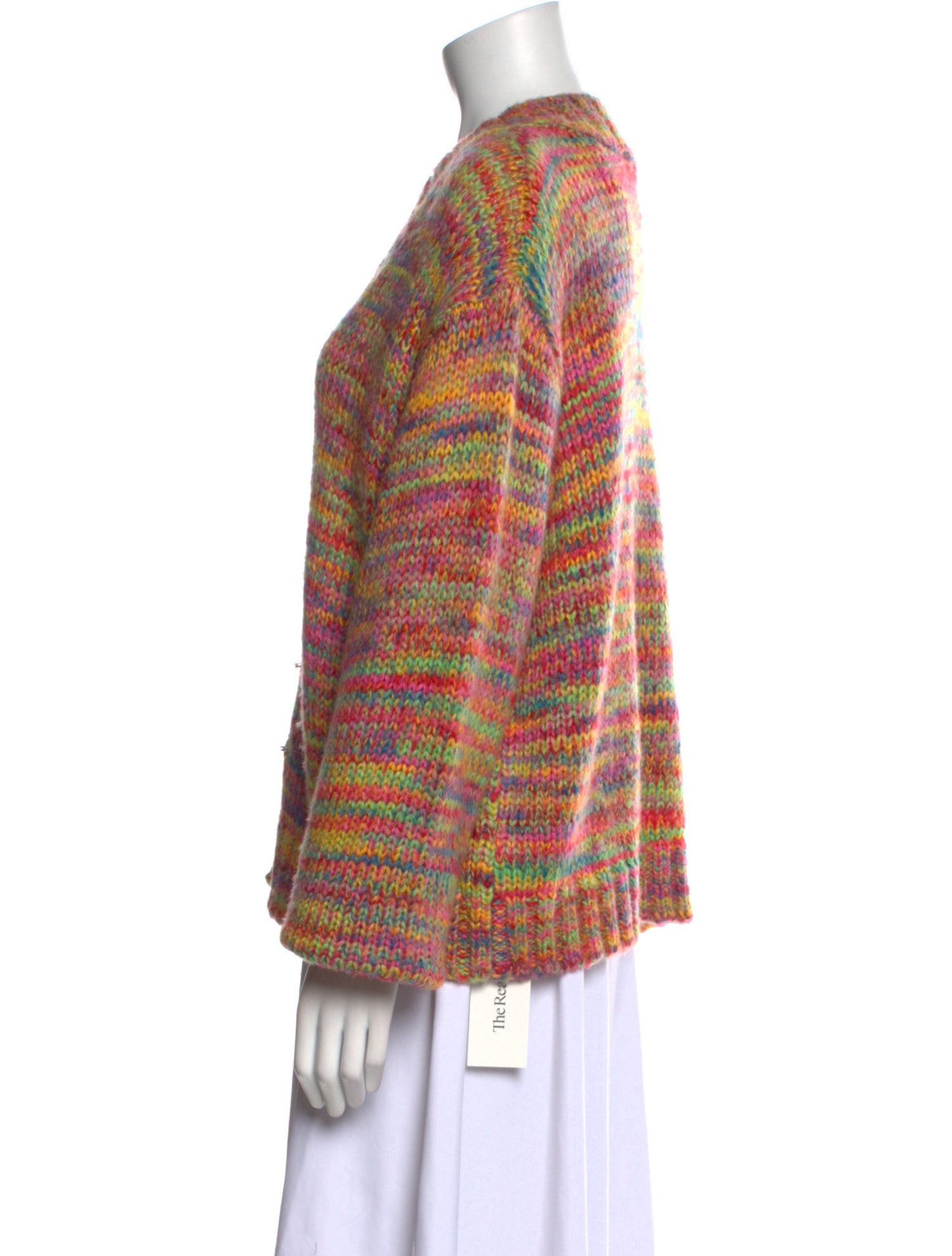 Danielle Guizio Striped V-Neck Sweater